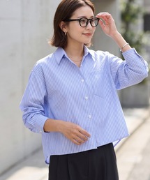 STYLE DELI（スタイルデリ）の「サラサラ短めストライプ柄シャツ（シャツ/ブラウス）」