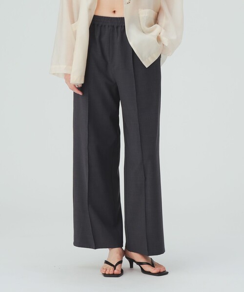 BEAMS HEART(ビームスハート)の「【接触冷感・UVカット】コンフォート ワイド パンツ(スラックス・レディース・ブラウン/ベージュ/チャコールグレー・FREE)」の4枚目の写真