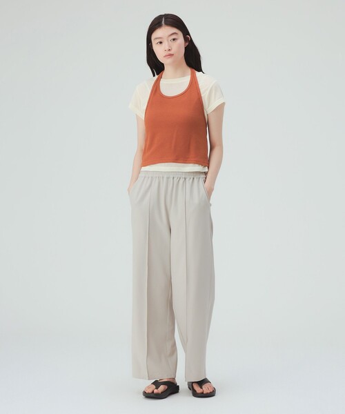 BEAMS HEART(ビームスハート)の「【接触冷感・UVカット】コンフォート ワイド パンツ(スラックス・レディース・ブラウン/ベージュ/チャコールグレー・FREE)」の5枚目の写真