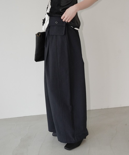 chuclla(チュクラ)の「ポシェット付き ワイドイージーパンツ chw26s229(その他パンツ・レディース・ライトグレー/ネイビー/ホワイト・S/M/L)」の8枚目の写真