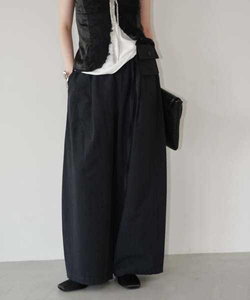 chuclla(チュクラ)の「ポシェット付き ワイドイージーパンツ chw26s229(その他パンツ・レディース・ライトグレー/ネイビー/ホワイト・S/M/L)」の9枚目の写真