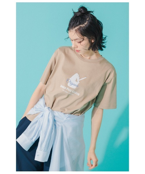 Park Slope NEWYORKER(パークスロープニューヨーカー)の「【滑らかな肌触り・着回し】GELATO グラフィックTシャツ(Tシャツ/カットソー・レディース・ベージュ・M/L)」の6枚目の写真