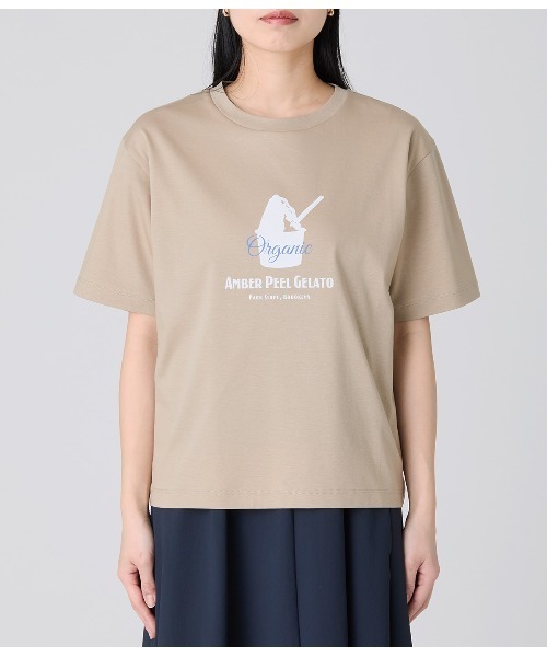 Park Slope NEWYORKER(パークスロープニューヨーカー)の「【滑らかな肌触り・着回し】GELATO グラフィックTシャツ(Tシャツ/カットソー・レディース・ベージュ・M/L)」の7枚目の写真