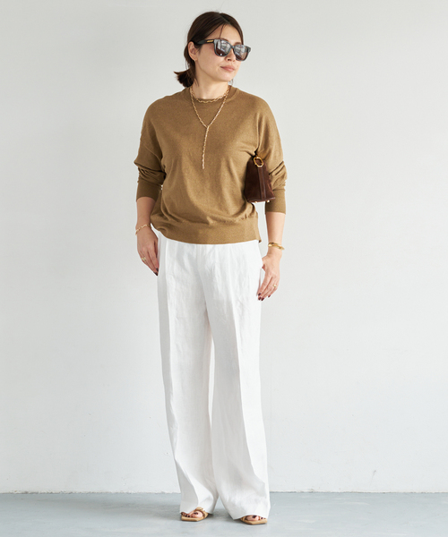 Deuxieme Classe（ドゥーズィエムクラス）の「*BRONZER RICH クルーネックニット（ニット/セーター・レディース・レッド/キャメル・FREE）」の3枚目の写真