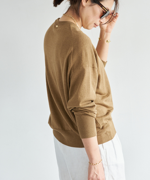 Deuxieme Classe（ドゥーズィエムクラス）の「*BRONZER RICH クルーネックニット（ニット/セーター・レディース・レッド/キャメル・FREE）」の8枚目の写真