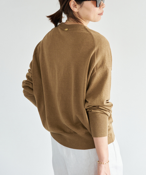 Deuxieme Classe（ドゥーズィエムクラス）の「*BRONZER RICH クルーネックニット（ニット/セーター・レディース・レッド/キャメル・FREE）」の9枚目の写真