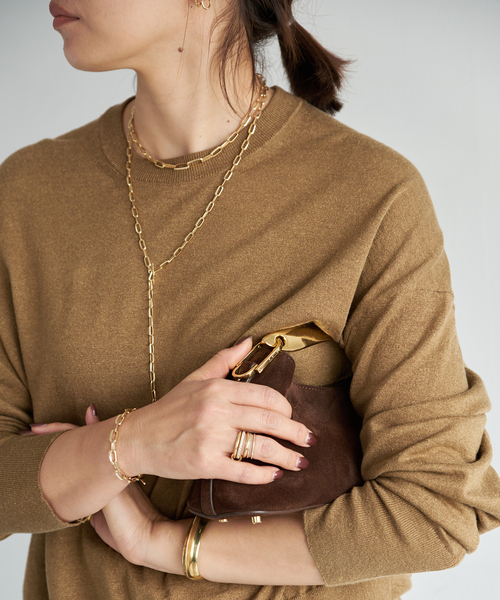 Deuxieme Classe（ドゥーズィエムクラス）の「*BRONZER RICH クルーネックニット（ニット/セーター・レディース・レッド/キャメル・FREE）」の10枚目の写真