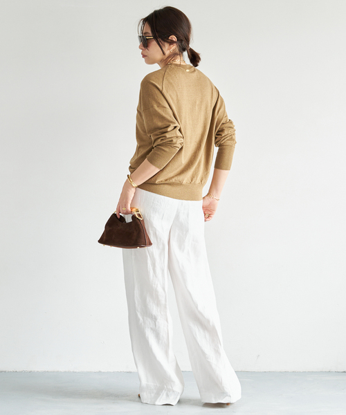 Deuxieme Classe（ドゥーズィエムクラス）の「*BRONZER RICH クルーネックニット（ニット/セーター・レディース・レッド/キャメル・FREE）」の13枚目の写真