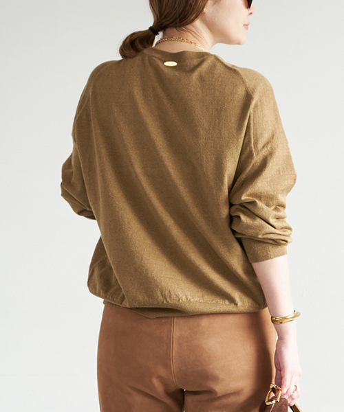 Deuxieme Classe（ドゥーズィエムクラス）の「*BRONZER RICH クルーネックニット（ニット/セーター・レディース・レッド/キャメル・FREE）」の17枚目の写真