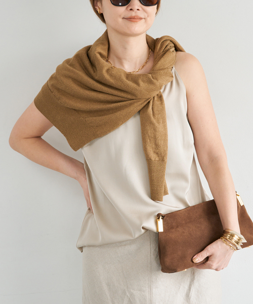 Deuxieme Classe（ドゥーズィエムクラス）の「*BRONZER RICH クルーネックニット（ニット/セーター・レディース・レッド/キャメル・FREE）」の21枚目の写真