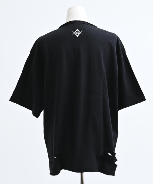 REFLEM(レフレム)の「『REFLEM/レフレム』チェーン編み上げグランジヘンリーTシャツ/ハーフスリーブカットソー(Tシャツ/カットソー・レディース・ブラック/グレー・FREE)」の20枚目の写真