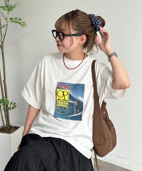 Ocean Pacific(オーシャンパシフィック)の「フロントロゴT(Tシャツ/カットソー・レディース・ブラック/ホワイト/ネイビー・FREE)」の2枚目の写真