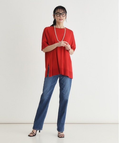 SOMETHING（サムシング）の「SOMETHING(サムシング)【レディース】サマーストレートパンツ(夏用/COOL/涼/抗菌/消臭/制菌)（デニムパンツ・レディース・ダークインディゴブルー・25inch/26inch/27inch/30inch/29inch/28inch）」の12枚目の写真