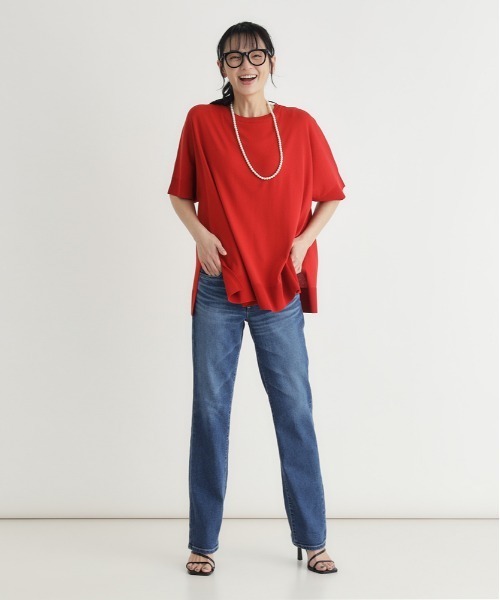 SOMETHING（サムシング）の「SOMETHING(サムシング)【レディース】サマーストレートパンツ(夏用/COOL/涼/抗菌/消臭/制菌)（デニムパンツ・レディース・ダークインディゴブルー・25inch/26inch/27inch/30inch/29inch/28inch）」の11枚目の写真