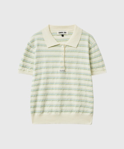 GENERAL IDEA(ジェネラルアイデア)の「【GENERAL IDEA】ストライプカラー ハーフニット / STRIPE COLLAR HALF KNIT(ニット/セーター・レディース・ネイビー/ブラウン/アイボリー・S/M/L)」の9枚目の写真