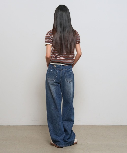 GENERAL IDEA(ジェネラルアイデア)の「【GENERAL IDEA】ストライプカラー ハーフニット / STRIPE COLLAR HALF KNIT(ニット/セーター・レディース・ネイビー/ブラウン/アイボリー・S/M/L)」の15枚目の写真