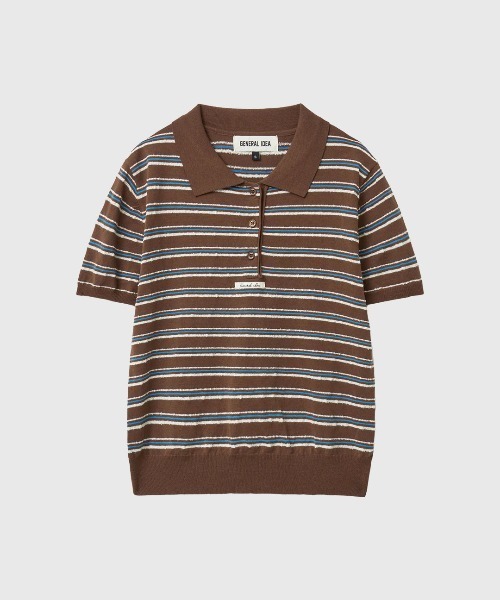 GENERAL IDEA(ジェネラルアイデア)の「【GENERAL IDEA】ストライプカラー ハーフニット / STRIPE COLLAR HALF KNIT(ニット/セーター・レディース・ネイビー/ブラウン/アイボリー・S/M/L)」の16枚目の写真