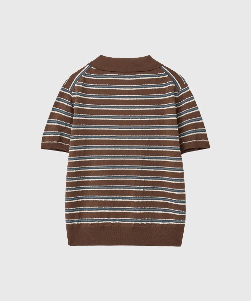 GENERAL IDEA(ジェネラルアイデア)の「【GENERAL IDEA】ストライプカラー ハーフニット / STRIPE COLLAR HALF KNIT(ニット/セーター・レディース・ネイビー/ブラウン/アイボリー・S/M/L)」の17枚目の写真