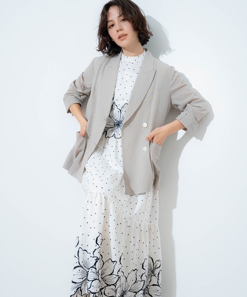 NOELA(ノエラ)の「フラワー刺繍フレアスカート(スカート・レディース・オフホワイト/ベージュ・S/M)」の2枚目の写真
