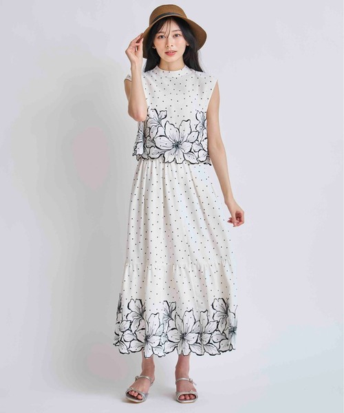 NOELA(ノエラ)の「フラワー刺繍フレアスカート(スカート・レディース・オフホワイト/ベージュ・S/M)」の21枚目の写真