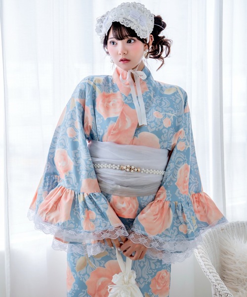 1*◆様 綿の浴衣 ゆかた まとめ売り 16点 ゆかた単品】選べる4柄 セパレート凛姫浴衣 （上衣・スカート 2点