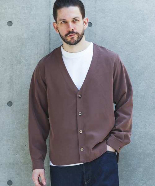MR.OLIVE(ミスターオリーブ)の「T/R POWDER CLOTH / CARDIGAN SHIRT /M262105(シャツ/ブラウス・メンズ・ブラック/ブラウン・LARGE/MEDIUM/SMALL)」の2枚目の写真