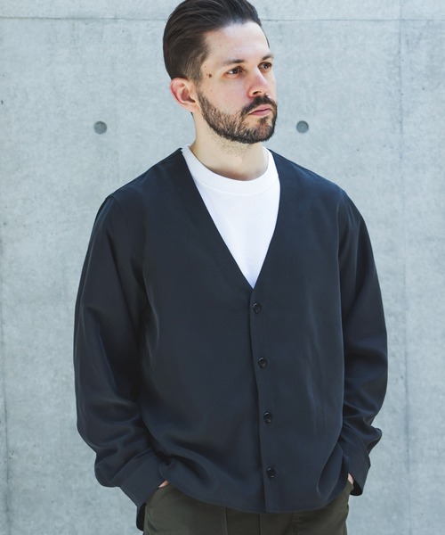 MR.OLIVE(ミスターオリーブ)の「T/R POWDER CLOTH / CARDIGAN SHIRT /M262105(シャツ/ブラウス・メンズ・ブラック/ブラウン・LARGE/MEDIUM/SMALL)」の1枚目の写真