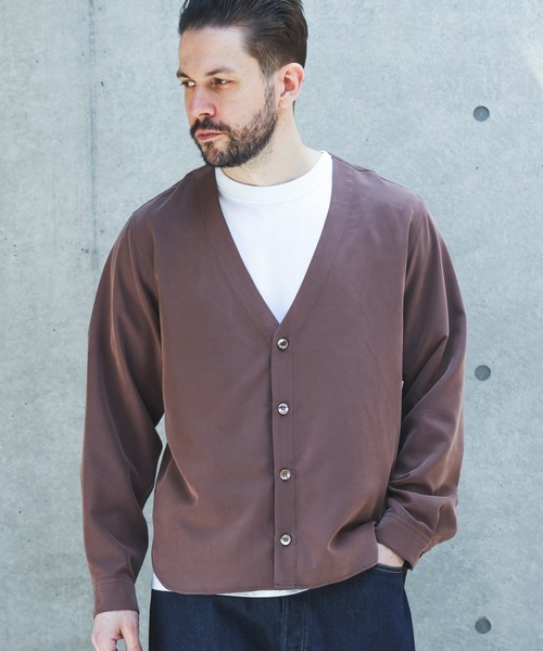 MR.OLIVE(ミスターオリーブ)の「T/R POWDER CLOTH / CARDIGAN SHIRT /M262105(シャツ/ブラウス・メンズ・ブラック/ブラウン・LARGE/MEDIUM/SMALL)」の5枚目の写真