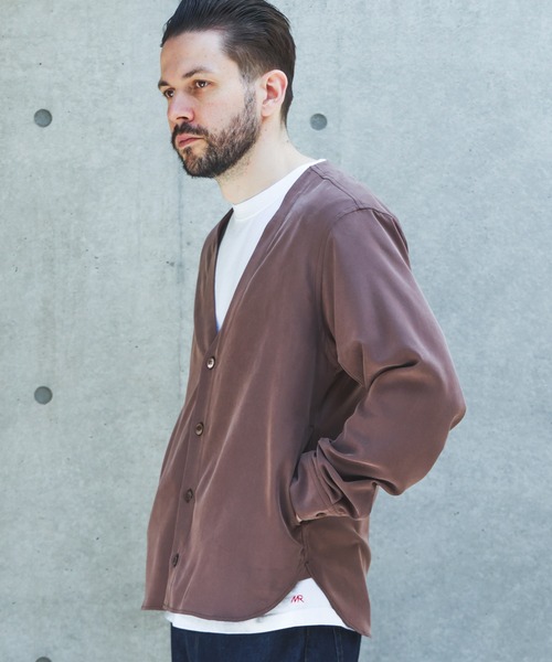 MR.OLIVE(ミスターオリーブ)の「T/R POWDER CLOTH / CARDIGAN SHIRT /M262105(シャツ/ブラウス・メンズ・ブラック/ブラウン・LARGE/MEDIUM/SMALL)」の6枚目の写真