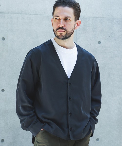MR.OLIVE(ミスターオリーブ)の「T/R POWDER CLOTH / CARDIGAN SHIRT /M262105(シャツ/ブラウス・メンズ・ブラック/ブラウン・LARGE/MEDIUM/SMALL)」の9枚目の写真
