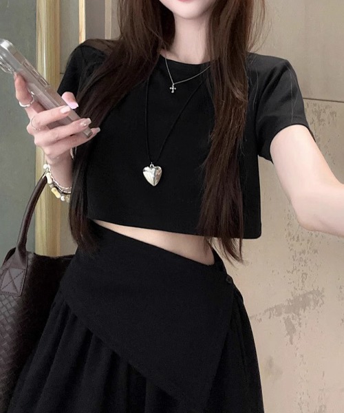 Miniministore(ミニミニストア)の「クロップド丈トップス ワイドパンツセット(セットアップ・レディース・ブラック/グレー・M/L)」の21枚目の写真