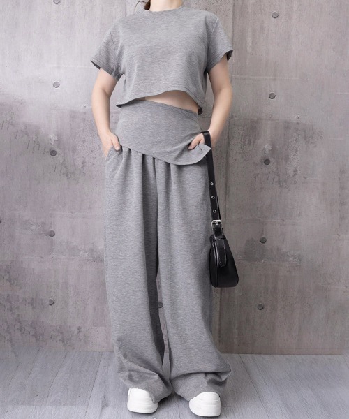 Miniministore(ミニミニストア)の「クロップド丈トップス ワイドパンツセット(セットアップ・レディース・ブラック/グレー・M/L)」の22枚目の写真