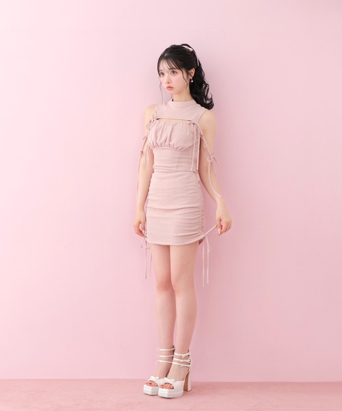 M me eme(エムミーエメ)の「Side ribbon drost bijou mini skirt(eme10703)(スカート・レディース・ブラック・FREE)」の15枚目の写真