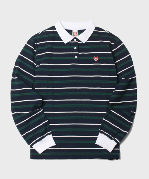 MASMARULEZ APPAREL(マスマルールズ アパレル)の「Multi Strip Collar Long Sleeve_Navy(ポロシャツ・レディース・ネイビー・ONE SIZE)」の7枚目の写真