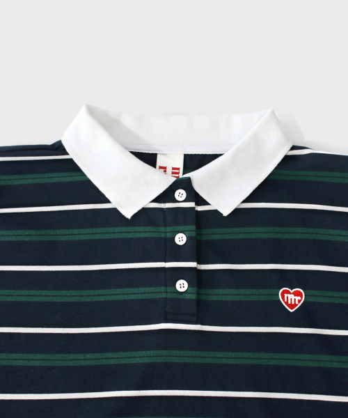 MASMARULEZ APPAREL(マスマルールズ アパレル)の「Multi Strip Collar Long Sleeve_Navy(ポロシャツ・レディース・ネイビー・ONE SIZE)」の5枚目の写真