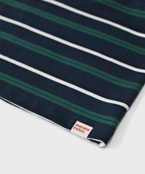 MASMARULEZ APPAREL(マスマルールズ アパレル)の「Multi Strip Collar Long Sleeve_Navy(ポロシャツ・レディース・ネイビー・ONE SIZE)」の4枚目の写真