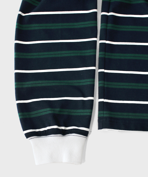 MASMARULEZ APPAREL(マスマルールズ アパレル)の「Multi Strip Collar Long Sleeve_Navy(ポロシャツ・レディース・ネイビー・ONE SIZE)」の3枚目の写真
