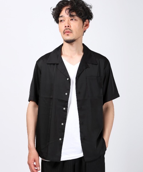LUXSTYLE(ラグスタイル)の「半袖開襟シャツ(シャツ/ブラウス・メンズ・ホワイト/ブラック・XL/L/M)」の3枚目の写真