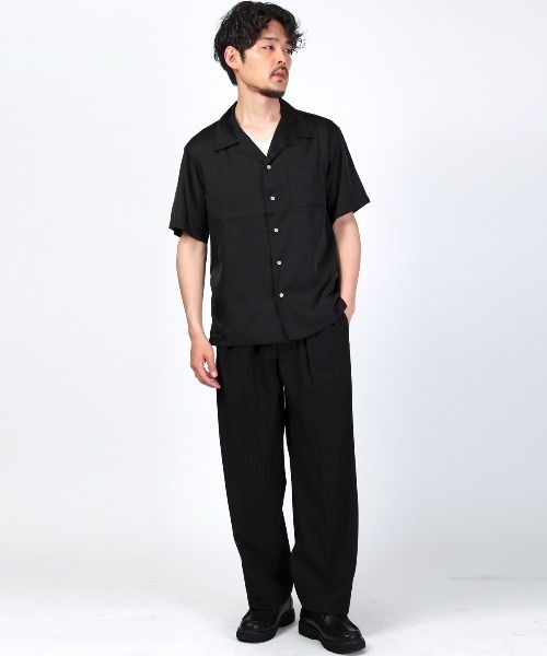 LUXSTYLE(ラグスタイル)の「半袖開襟シャツ(シャツ/ブラウス・メンズ・ホワイト/ブラック・XL/L/M)」の5枚目の写真