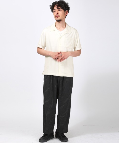 LUXSTYLE(ラグスタイル)の「半袖開襟シャツ(シャツ/ブラウス・メンズ・ホワイト/ブラック・XL/L/M)」の7枚目の写真