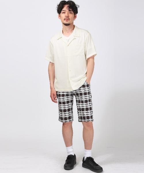LUXSTYLE(ラグスタイル)の「半袖開襟シャツ(シャツ/ブラウス・メンズ・ホワイト/ブラック・XL/L/M)」の8枚目の写真