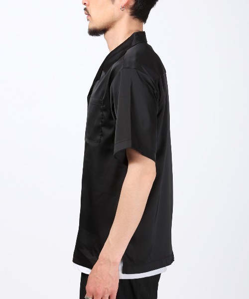 LUXSTYLE(ラグスタイル)の「半袖開襟シャツ(シャツ/ブラウス・メンズ・ホワイト/ブラック・XL/L/M)」の9枚目の写真