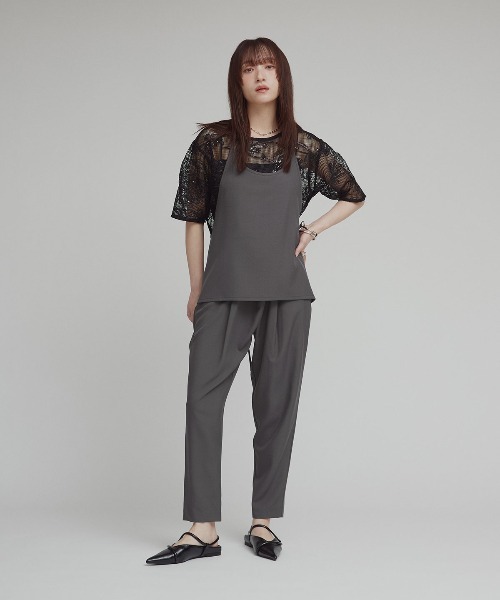 W:Huku(フーク)の「【W:Huku / シルキーサマーツイル】接触冷感 テーパード ラップ スラックス パンツ / Silky Summer Twill Tapered Wrap Pants(その他パンツ・レディース・ブラック/ベージュ/グレー・L/M)」の12枚目の写真