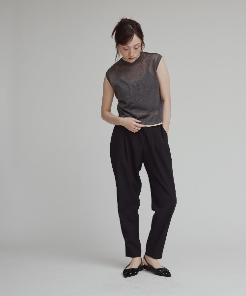 W:Huku(フーク)の「【W:Huku / シルキーサマーツイル】接触冷感 テーパード ラップ スラックス パンツ / Silky Summer Twill Tapered Wrap Pants(その他パンツ・レディース・ブラック/ベージュ/グレー・L/M)」の17枚目の写真