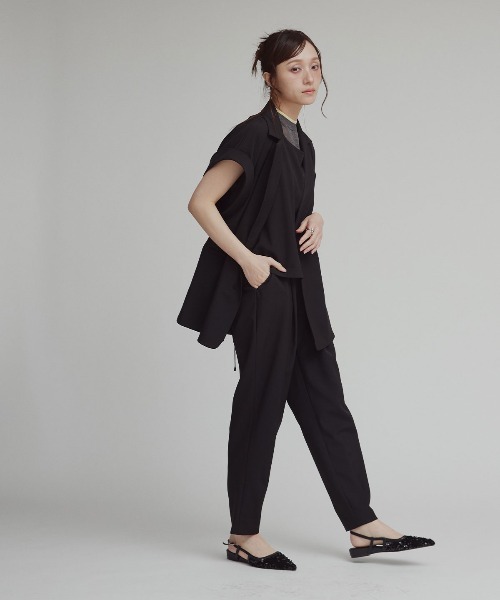 W:Huku(フーク)の「【W:Huku / シルキーサマーツイル】接触冷感 テーパード ラップ スラックス パンツ / Silky Summer Twill Tapered Wrap Pants(その他パンツ・レディース・ブラック/ベージュ/グレー・L/M)」の20枚目の写真