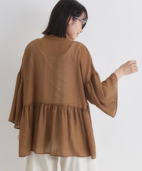 Right-on(ライトオン)の「HONEYSUCKLE ROSE(ハニーサックルローズ)シアーペプラムブラウス(シャツ/ブラウス・レディース・ブラック/ブラウン/オフホワイト・S/M/L)」の13枚目の写真