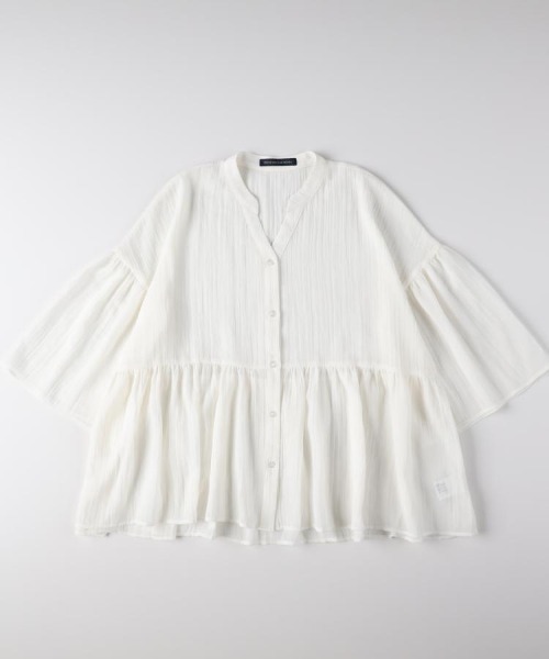 Right-on(ライトオン)の「HONEYSUCKLE ROSE(ハニーサックルローズ)シアーペプラムブラウス(シャツ/ブラウス・レディース・ブラック/ブラウン/オフホワイト・S/M/L)」の15枚目の写真
