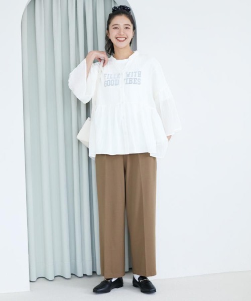 Right-on(ライトオン)の「HONEYSUCKLE ROSE(ハニーサックルローズ)シアーペプラムブラウス(シャツ/ブラウス・レディース・ブラック/ブラウン/オフホワイト・S/M/L)」の16枚目の写真