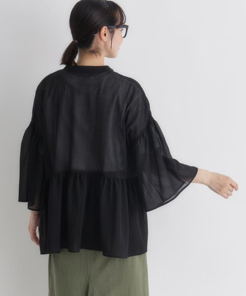 Right-on(ライトオン)の「HONEYSUCKLE ROSE(ハニーサックルローズ)シアーペプラムブラウス(シャツ/ブラウス・レディース・ブラック/ブラウン/オフホワイト・S/M/L)」の19枚目の写真