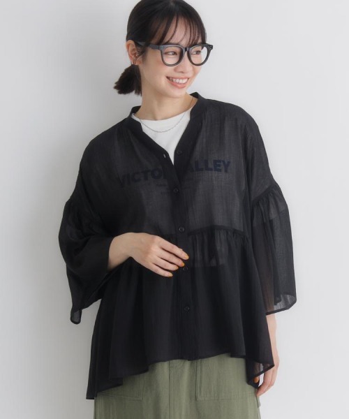 Right-on(ライトオン)の「HONEYSUCKLE ROSE(ハニーサックルローズ)シアーペプラムブラウス(シャツ/ブラウス・レディース・ブラック/ブラウン/オフホワイト・S/M/L)」の21枚目の写真